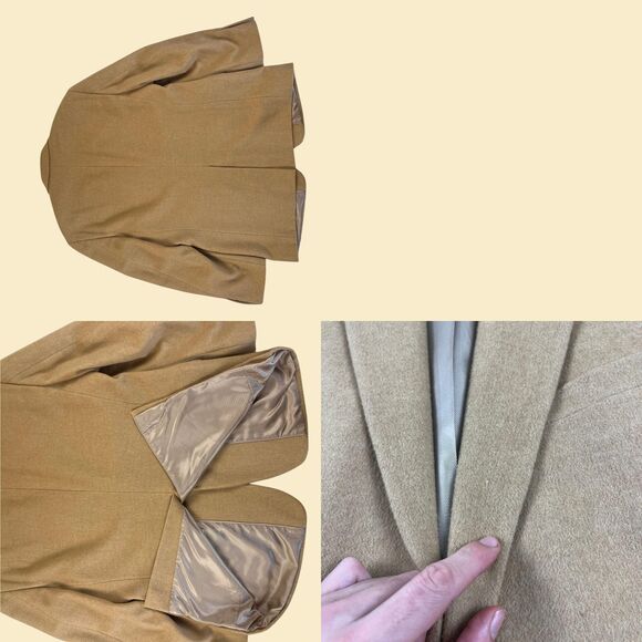 2000s camel hair sportcoat by Stafford, size 42L vintage brown blazer jacket - Picture 7 of 10